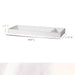 Little Seeds Laurel dresser topper in white shown isolated on a white background with measurements displayed.