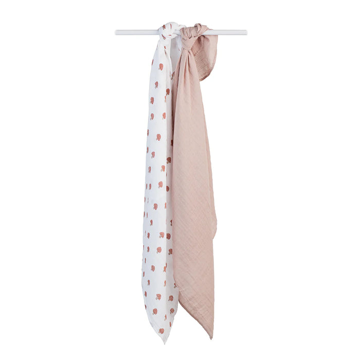 Lulujo Cotton Muslin Baby Swaddles - 2-Pack