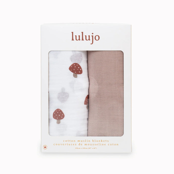 Lulujo Cotton Muslin Baby Swaddles - 2-Pack