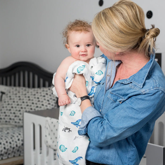 Lulujo® - Lulujo BAMBOO & Cotton Baby Swaddle Blanket