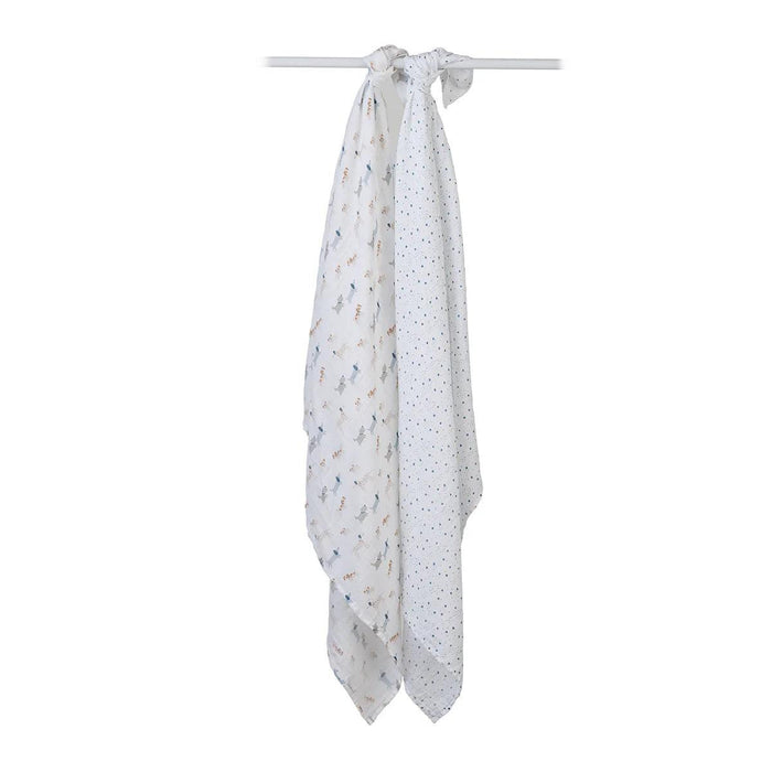 Lulujo® - Lulujo Bamboo Cotton Muslin Swaddle - Puppy & Star