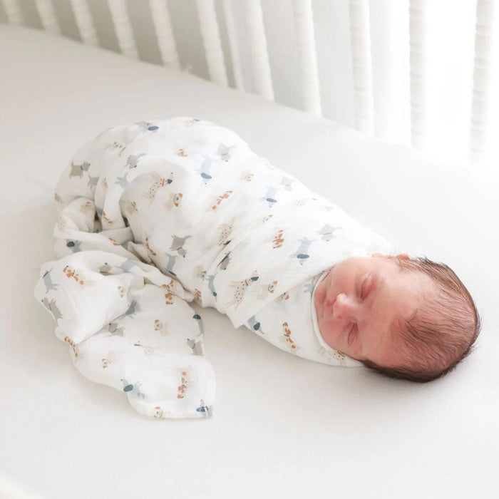 Lulujo® - Lulujo Bamboo Cotton Muslin Swaddle - Puppy & Star