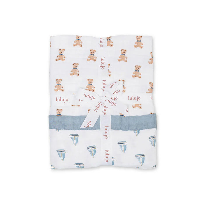 Lulujo® - Lulujo Classic 100% Cotton Muslin 3ply Baby Quilt Blanket