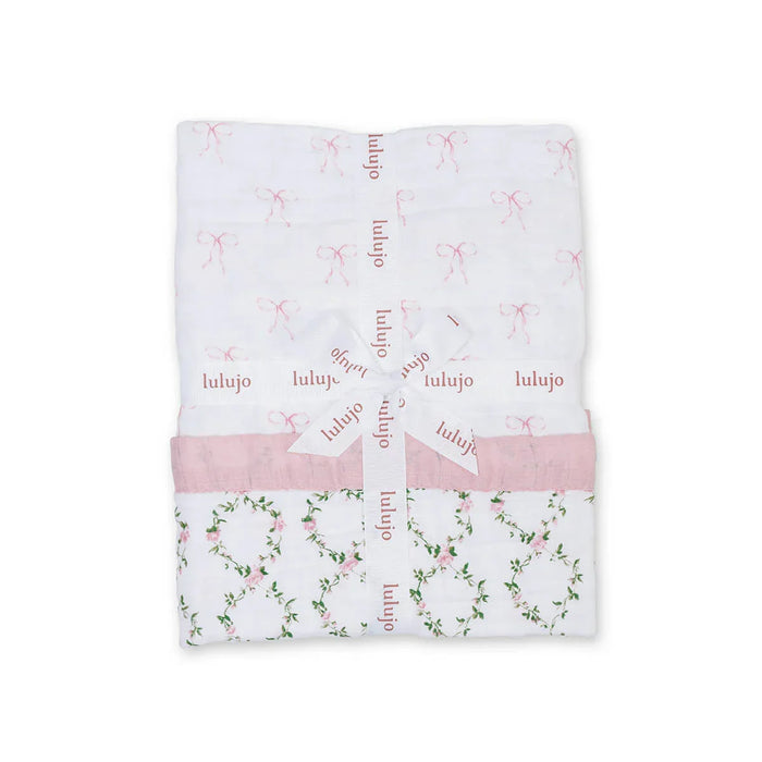 Lulujo® - Lulujo Classic 100% Cotton Muslin 3ply Baby Quilt Blanket