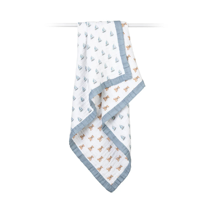 Lulujo® - Lulujo Classic 100% Cotton Muslin 3ply Baby Quilt Blanket