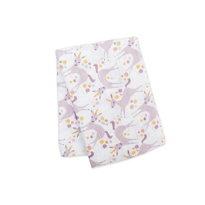 Lulujo® - Lulujo Cotton Muslin Baby Swaddle Blanket - Modern Unicorns