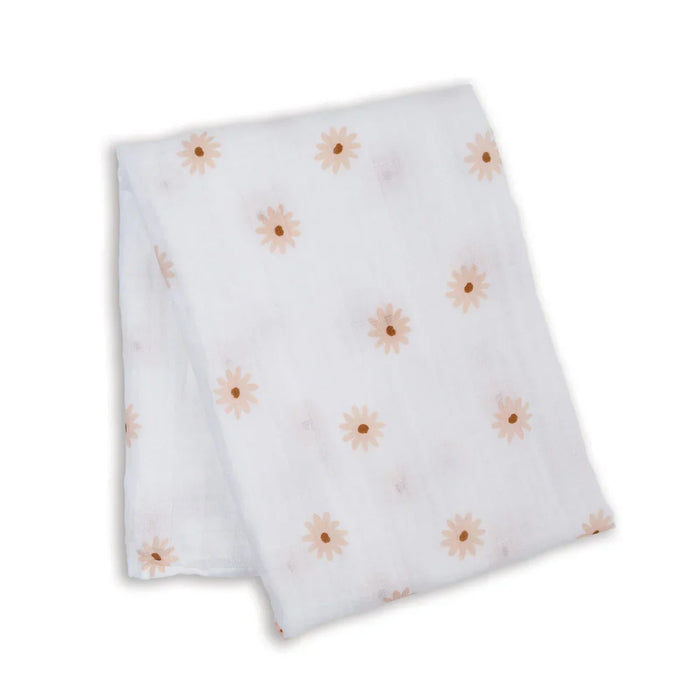 Lulujo® - Lulujo Cotton Muslin Swaddle Blanket - Daisies - 1 Blanket