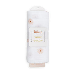 Lulujo® - Lulujo Cotton Muslin Swaddle Blanket - Daisies - 1 Blanket