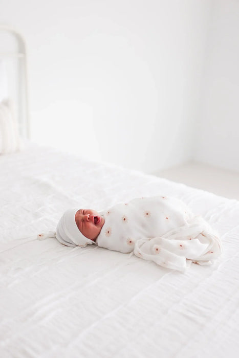 Lulujo® - Lulujo Cotton Muslin Swaddle Blanket - Daisies - 1 Blanket