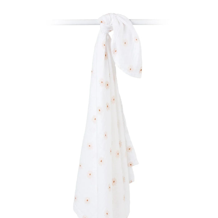 Lulujo® - Lulujo Cotton Muslin Swaddle Blanket - Daisies - 1 Blanket