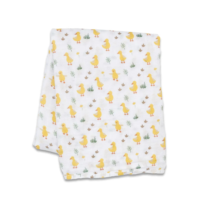 Lulujo® - Lulujo Cotton Muslin Swaddle Blanket - Ducks - 1 Blanket