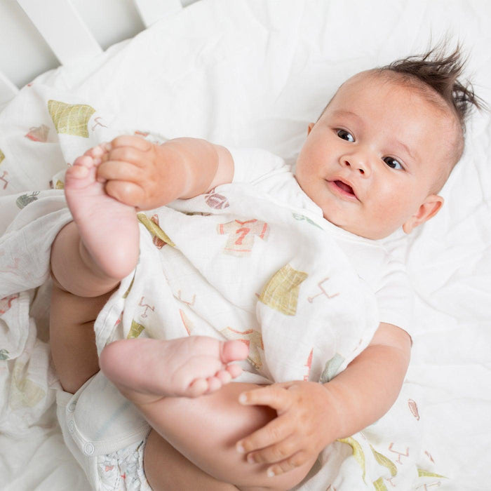 Lulujo® - Lulujo Cotton Muslin Swaddle Blanket - Football