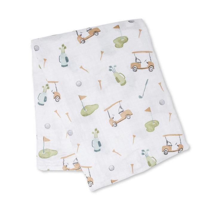 Lulujo® - Lulujo Cotton Muslin Swaddle Blanket Golf