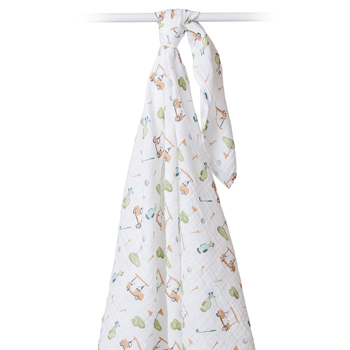 Lulujo® - Lulujo Cotton Muslin Swaddle Blanket Golf