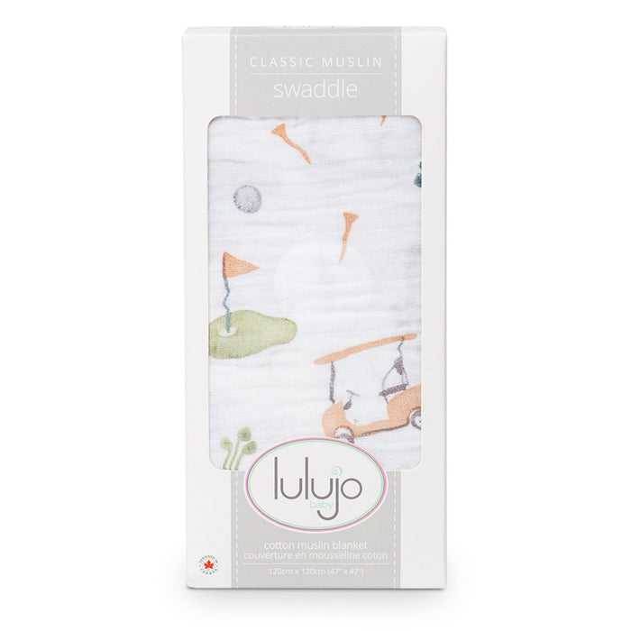 Lulujo® - Lulujo Cotton Muslin Swaddle Blanket Golf