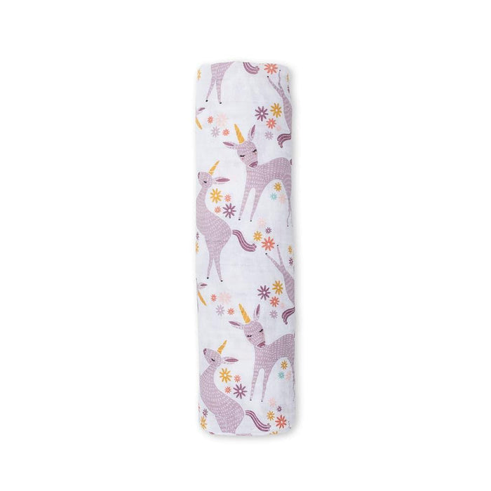 Lulujo® - Lulujo Cotton Muslin Swaddle Blanket Modern Unicorn
