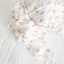 Lulujo® - Lulujo Cotton Muslin Swaddle Blanket - Peaches - 1 Blanket