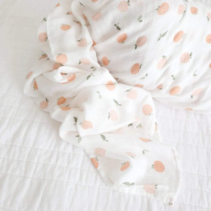 Lulujo® - Lulujo Cotton Muslin Swaddle Blanket - Peaches - 1 Blanket
