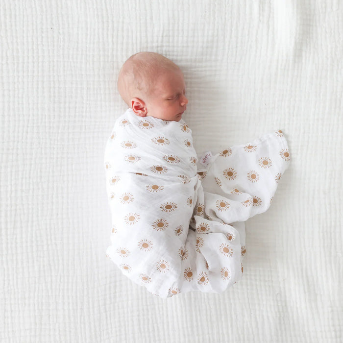 Lulujo® - Lulujo Cotton Muslin Swaddle Blanket - Suns - 1 Blanket