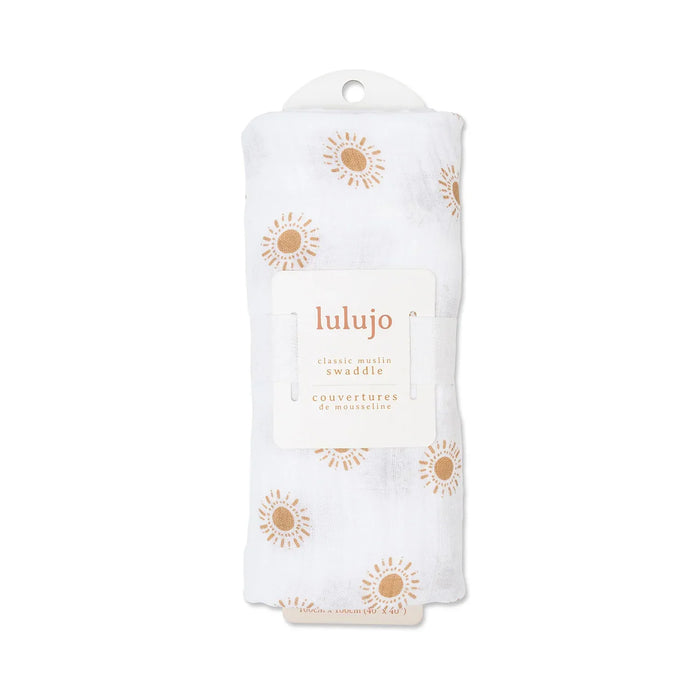 Lulujo® - Lulujo Cotton Muslin Swaddle Blanket - Suns - 1 Blanket