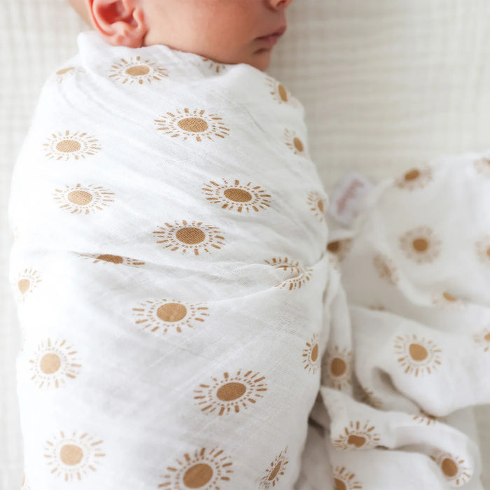 Lulujo® - Lulujo Cotton Muslin Swaddle Blanket - Suns - 1 Blanket