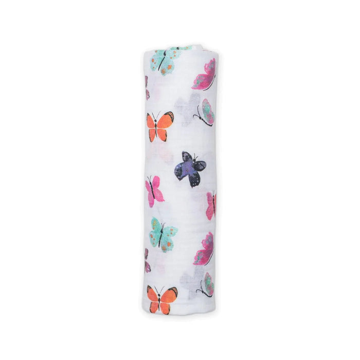 Lulujo Cotton Muslin Swaddle Baby Blanket - Butterflies