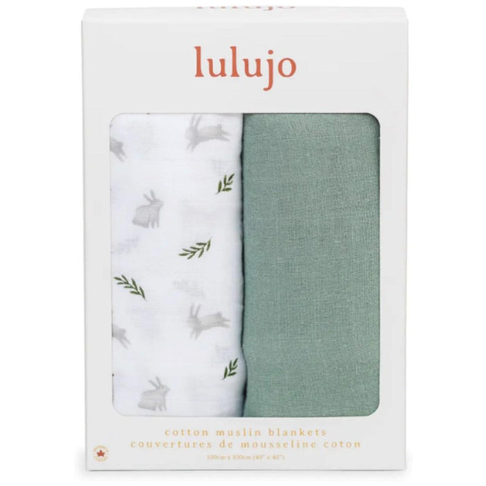 Lulujo® - Lulujo Cotton Muslin Swaddle - Ferns & Bunnies