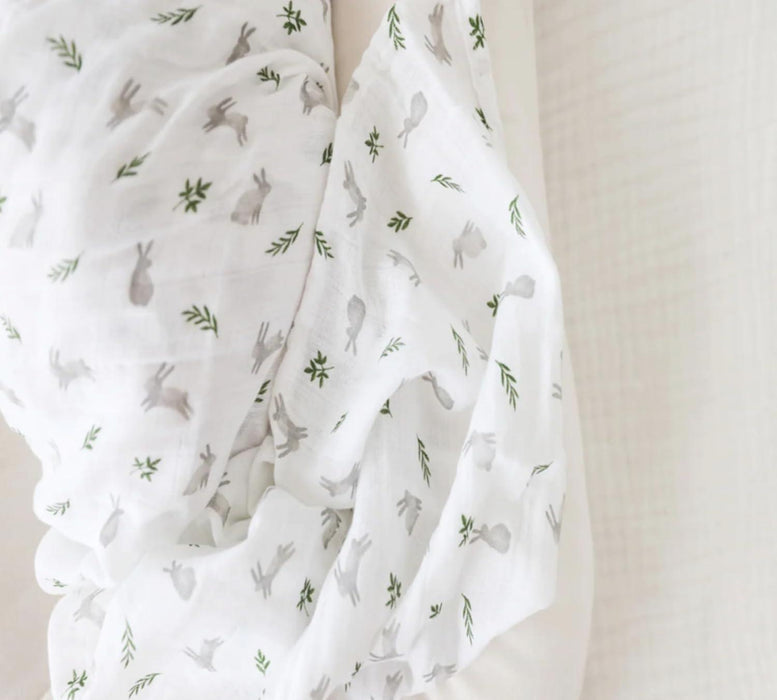 Lulujo® - Lulujo Cotton Muslin Swaddle - Ferns & Bunnies