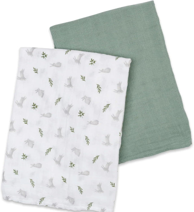 Lulujo® - Lulujo Cotton Muslin Swaddle - Ferns & Bunnies