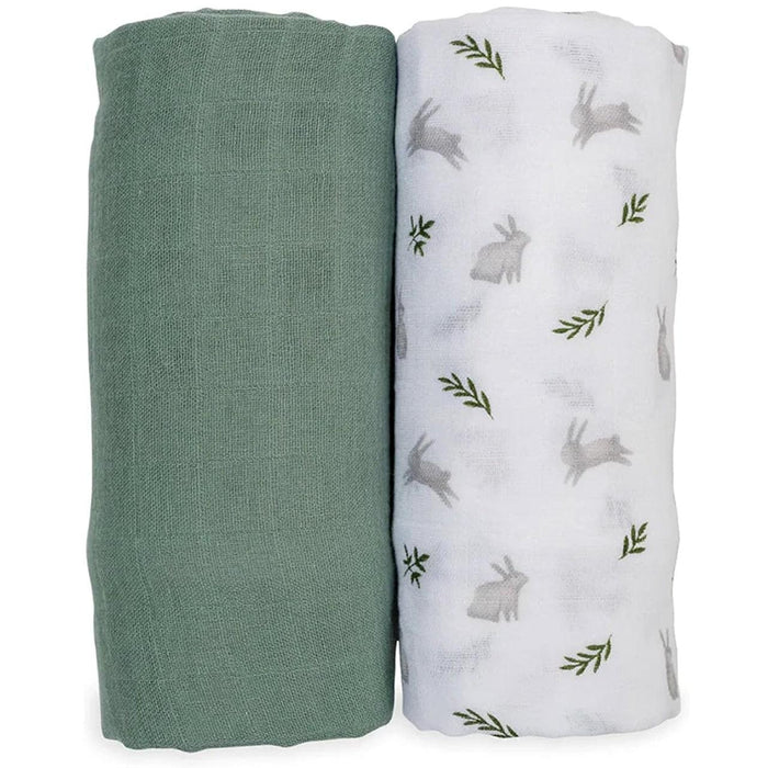 Lulujo® - Lulujo Cotton Muslin Swaddle - Ferns & Bunnies