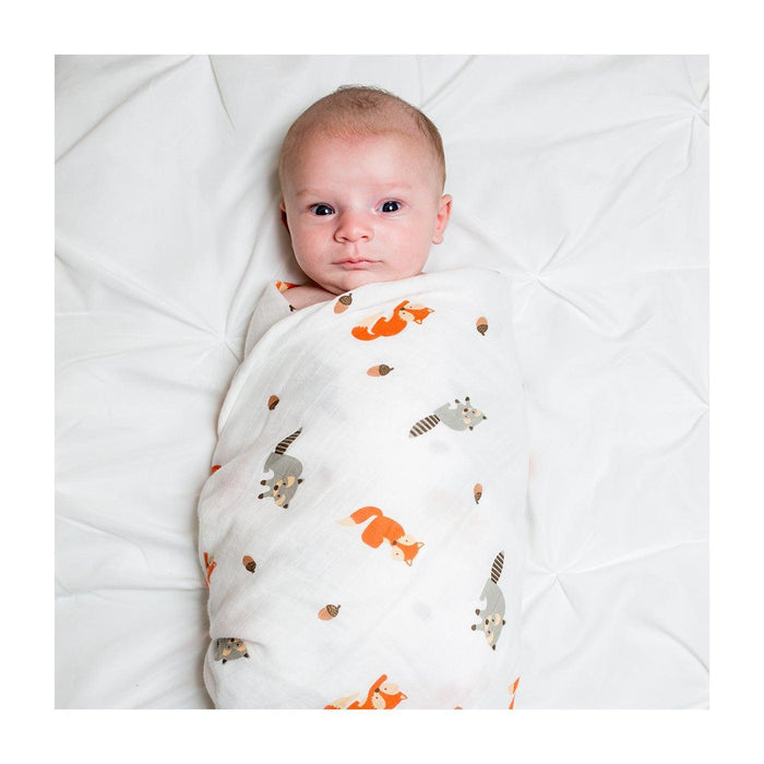 Lulujo® - Lulujo Cotton Muslin Swaddle Forest Friends