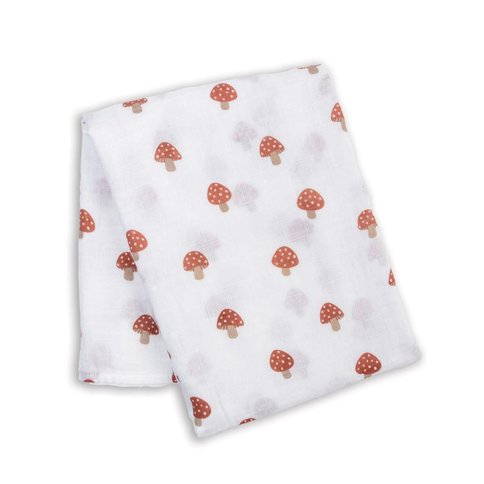 Lulujo® - Lulujo Swaddle Blanket Muslin Cotton LG Mushroom