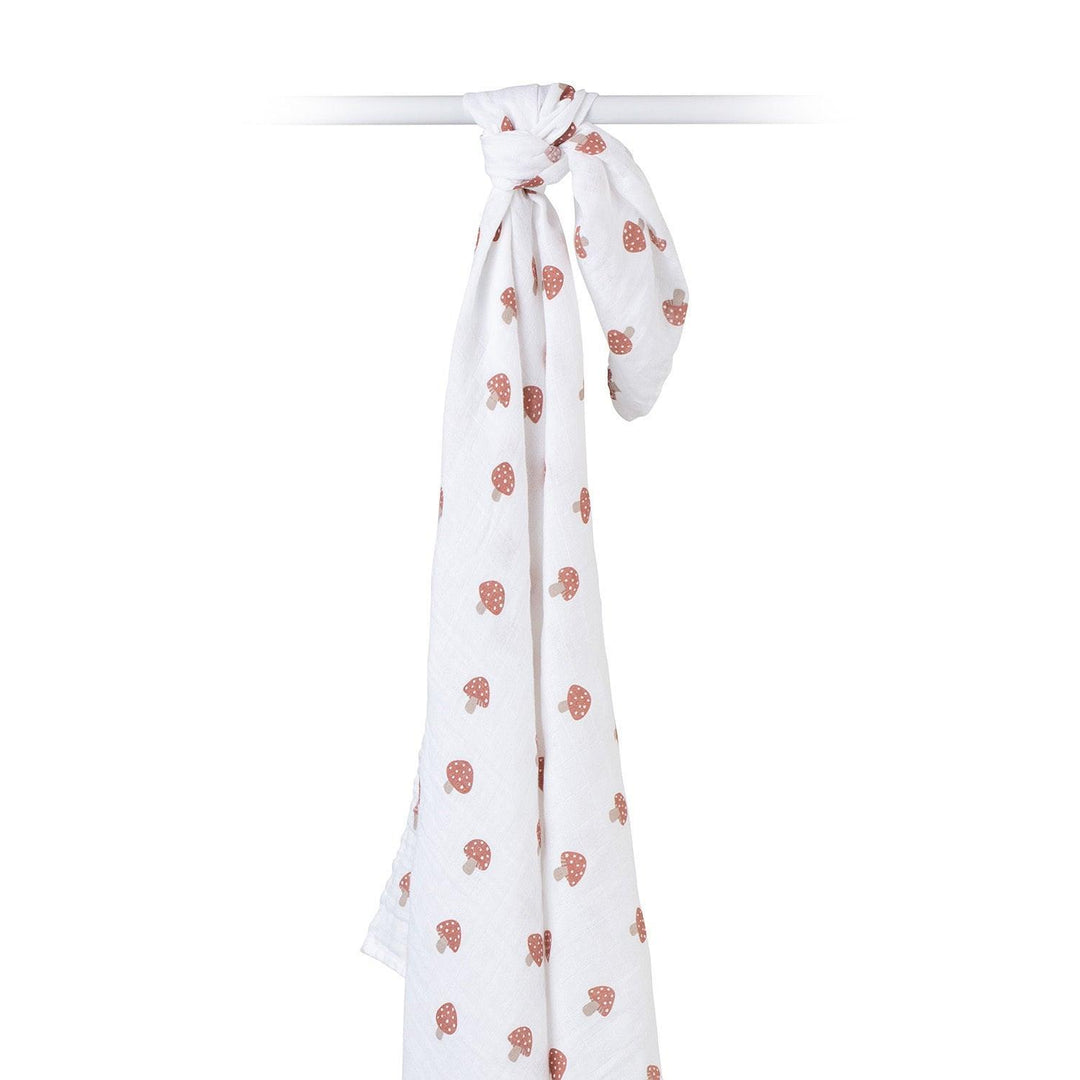 Lulujo® - Lulujo Swaddle Blanket Muslin Cotton LG Mushroom