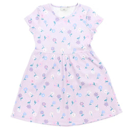 M.I.D. - M.I.D. Adorable Mix & Match Girls’ Lilac Floral Rib Dress – Sizes 2T to 7