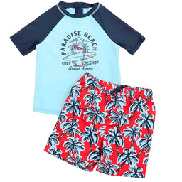 M.I.D. - M.I.D. Baby Boys’ Rashguard + Swim Trunk Set – Sizes 6M to 24M