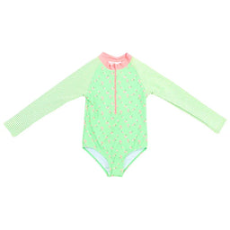 M.I.D. - M.I.D. Baby Girl Long-Sleeve Seersucker Swimsuit – Sizes 12M to 24M