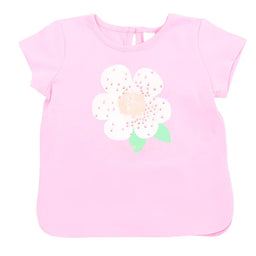 M.I.D. - M.I.D. Baby Girl Pink Jersey T-Shirt with Flower Print – Sizes 3M to 24M