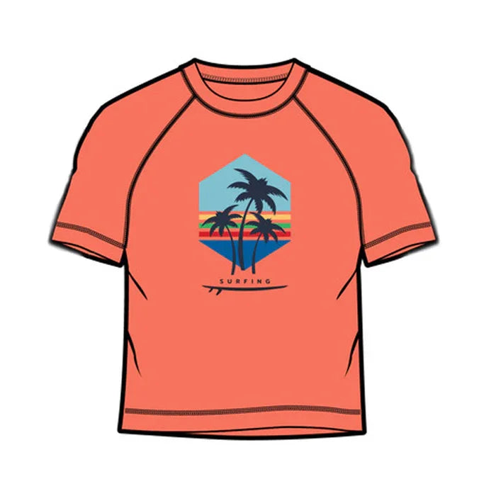 M.I.D. - M.I.D. Boys’ Rashguard Swim Top – Surf Sunset Print – Sizes 3 to 7 Years