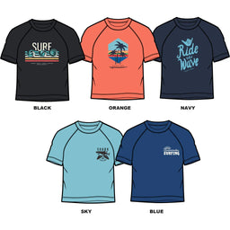 M.I.D. - M.I.D. Boys’ Rashguard Swim Top – Surf Sunset Print – Sizes 3 to 7 Years