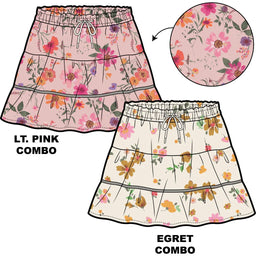 M.I.D. - M.I.D. Kid and Teen Girls' Whimsical Garden Floral Crinkle Skirt – Sizes 7 to 14 Years
