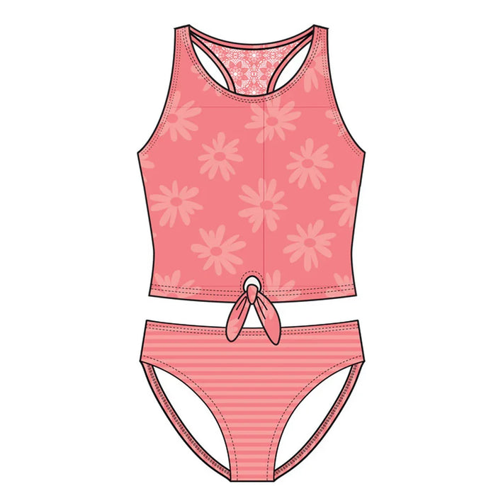 M.I.D. - M.I.D. Kids & Teen Girls’ Seersucker Tankini Swimsuit – Sizes 7 to 14 Years