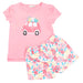 M.I.D. - M.I.D. Mix & Match Girls’ Jersey 2-Piece Set – “Beautiful Day” Top & Floral Shorts – Sizes 2T to 7