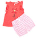 M.I.D. - M.I.D. Sea Breeze Baby Girls’ 2-Piece Set – Ruffle Sleeve Top & Striped Shorts