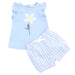 M.I.D. - M.I.D. Sea Breeze Baby Girls’ 2-Piece Set – Ruffle Sleeve Top & Striped Shorts
