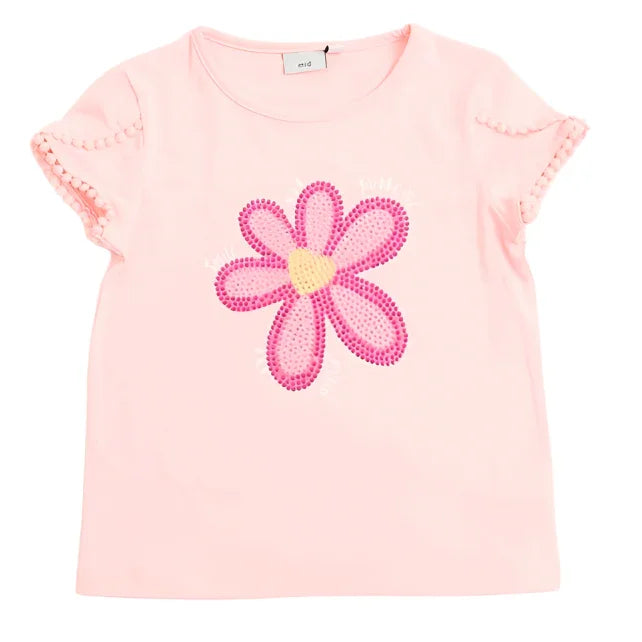 M.I.D. - M.I.D. Spring Bouquet Girls’ Pink Flower Jersey Top – Sizes 2 to 7 Years
