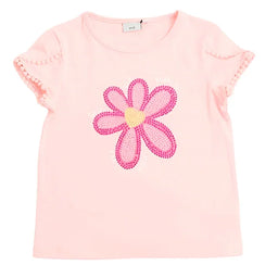 M.I.D. - M.I.D. Spring Bouquet Girls’ Pink Flower Jersey Top – Sizes 2 to 7 Years