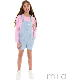 M.I.D. - M.I.D. Toddler and Girls Light Blue Denim Island Fever Dungaree (2-7 yrs)