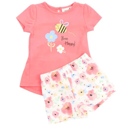 M.I.D. - MID Baby Girls Top & Shorts Outfit Set - (3-24m)
