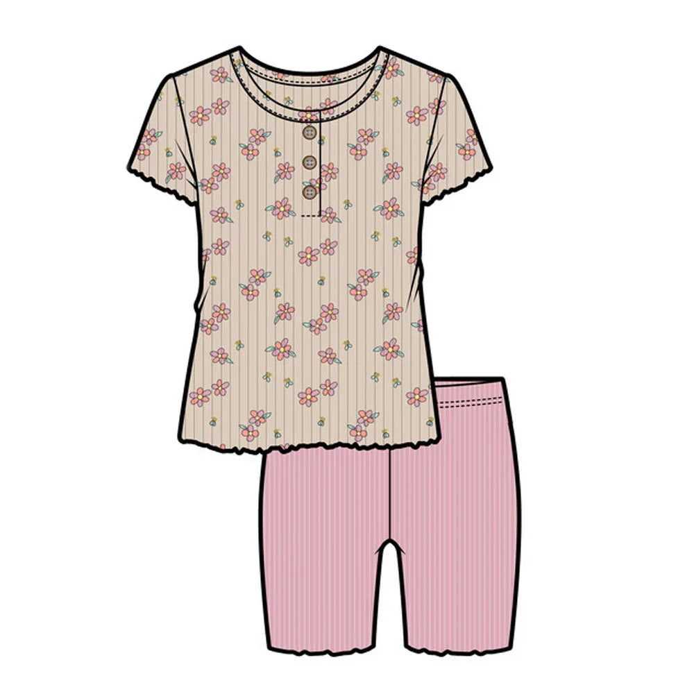 M.I.D. - MID Mix & Match Baby Girl 2-Piece Set – Top & Bike Shorts, Sizes 3M to 24M