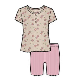 M.I.D. - MID Mix & Match Baby Girl 2-Piece Set – Top & Bike Shorts, Sizes 3M to 24M